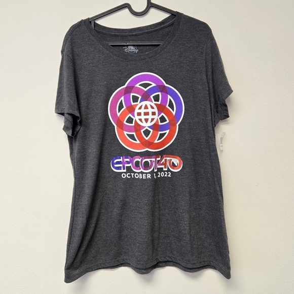 Disney Epcot 40th Anniversary Day T-shirt Charcoal Gray XL - Picture 6 of 6